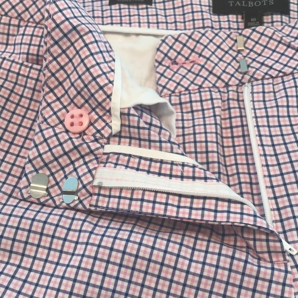 Talbots Pink and Blue Plaid Cropped Pants
